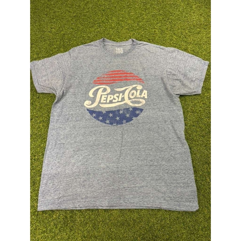 Pepsi Cola T‎ Shirt Mens Large Blue Patriotic Stars and Stripes  Crewneck